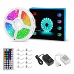 LED Strip Lights Full Kit,Loncur 32.8FT 300LEDs RGB Sticky Light Strip with 44 Keys IR Remote, Controller Box, 12V/3.5A DC Power Supply and 20 Colors Changing Mode Ideal for Home, Bedroom, Kitchen