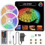 LED Strip Lights,32.8ft RGB LED Light Strip 5050 LED Tape Lights, Light Strips with 44key Remote for TV, Home, Kitchen, Bedroom-Flexible Strip Lights for Bar, Party and Christmas Indoor Decorations