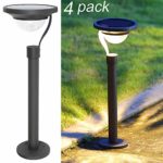 Twinkle Star 50 Lumens 42X Brighter Solar Path Lights Solar Garden Lights Solar Landscape Lights Outdoor for Lawn Patio Yard Driveway, Matte Black, 4 Pack