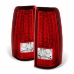 ACANII – For 1999-2002 Chevy Silverado 1500 99-06 GMC Sierra Red LED Tail Lights Brake Lamps