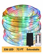 ECOWHO Rope Lights Outdoor, 72ft 336 LED 8 Modes Dimmable Waterproof Indoor LED Rope String Lights Plug in ETL Listed for Bedroom Patio Christmas Tree Garden Party Decor (Multi Color)