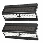 EZBASICS Solar Lights Outdoor 56 LED, Solar Motion Sensor Light Outdoor, Waterproof Wall Light, Wireless Security Night Light, Black Shape, 2 Pack