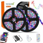 LED Strip Lights, Maravi 32.8ft/10M RGB LED Light Strip 5050SMD Color Changing Rope Light Sync to Music RGB Light Strips with APP Control for Party Home DIY Decoration