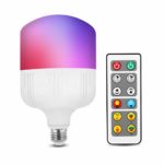 JandCase LED Grow Light Bulb with Remote Control, 20W Full Spectrum&Red&Blue Indoor Plant Light for Different Growth Stages, Timing Auto Off, E26 Dimmable Growing Lamp for Seedling, Greenhouse, 1 Pack