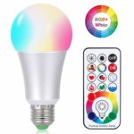 LED Light Bulbs, 10W E26/27 RGBW LED Color Changing Light Bulb with Remote Control, Dimmable & Timing LED Lamp, 120 Color Choices, Decorative Mood Light, Perfect for Party Home Decor Holiday and More