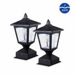 Solar Post Lights Outdoor,Solar Lamp Post Cap Lights for Wood Fence Posts Pathway,Outdoor Post Cap Light for Fence Deck, 4×4 or 6×6 Posts (Pack of 2)