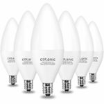 E12 LED Candelabra Bulb,Cotanic C37 LED Fan Light Bulbs,5w,60Watts Equivalent Type B Bulb,5000K Daylight for Chandelier Lamp,500lm,Small Candelabra Base,Vintage Candle B11 Shape,Non-dimmable,6 Pack