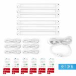 Parmida (6 Pack) LED Slim Under Cabinet Light, 120V Plug & Play, 12 Inch, 5.5W, Linkable, ETL-LISTED, Dimmable, Power Switch Included, 330lm, Counter, Closet Lighting, 3000K, Accessories Included