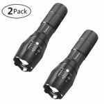 Ultra-Bright Flashlights, 2000 Lumens XML-T6 LED Tactical Flashlight, Zoomable Adjustable Focus, IP65 Water-Resistant, Portable, 5 Light Modes for Indoor and Outdoor,Camping,Emergency,Hiking (2 Pack)