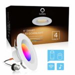 Smart Recessed Lighting – Lumary 5/6 inch WiFi Led Downlight Color Changing Can Light Music Sync 13W 1100lm Compatible with Alexa Google Assistant No Hub Required 13W 1100LM(5/6 in WiFi- 4 Pack)