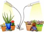 Grow Lights for Indoor Plants, Full Spectrum LED Grow Light, Adjustable, Dual Head Gooseneck Office Plant Lamp, Very Bright White, Replaceable Bulbs, Great for Growing Succulents, Cactus and Seedlings