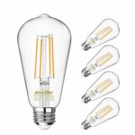 Vintage LED Edison Bulbs 60 Watt Equivalent,Eye Protection Led Bulb with 95+ CRI, Non-Dimmable, Warm White 2700K,ST58 Antique LED Filament Bulbs, E26 Medium Base, Pack of 4