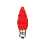 MIK Solutions C9 LED Bulb (Pack of 25) LED RED Replacement Christmas Light Bulbs Faceted Retrofit Candle Shape Commercial Grade E17 Socket Roof Lights Bulbs
