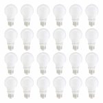 AmazonBasics 60W Equivalent, Soft White, Non-Dimmable, 10,000 Hour Lifetime, A19 LED Light Bulb | 24-Pack