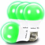 AmeriLuck Green Colored A19 LED Light Bulb, 60W Equivalent (7W), E26 Medium Scew Base, 2-Year Warranty (4 Pack)