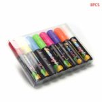 liumiKK 8 Colors Erasable Highlighter Fluorescent Liquid Chalk Marker Neon Pen for LED Writing Board Blackboard Glass Painting Graffiti 15mm