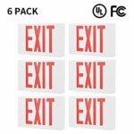 AKT LIGHTING Exit Emergency Combo Light with Backup-Battery, UL Certified LED Exit Emergency Sign Light for School, Hospital, Hallways, Corridors, Stairways (Red, 6 Pack)