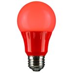 Sunlite 80148 Red LED A19 3 Watt Medium Base 120 Volt UL Listed LED Light Bulb, last 25,000 Hours
