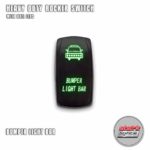 BUMPER LIGHT BAR – Green – STARK 5-PIN Laser Etched LED Rocker Switch Dual Light – 20A 12V ON/OFF