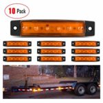 Nilight TL-14 10PCS 3.8″ 6 Amber Indicator Rear Side Truck Trailer RV Cab Boat Bus Lorry LED Marker Clearance Light, 2 Years Warranty