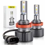 H11 LED Headlight Bulb Low Beam or Fog Light, A-1ux All-in-one 12xCSP Chips H11/H8/H9 Conversion Kit – Xenon White 10800LM 6000K, 1 Year Warranty