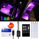 VIDEN AB-23 Strip Interior, 4pcs 48 LED Car Underglow, Waterproof Multicolor Music Lighting Kits with Wireless Control and Sound Active Function, DC 5V