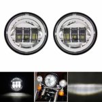 SKTYANTS 4-1/2″ 4.5 inch 30W Fog Light LED Motorcycles Passing Auxiliary Lamp for Harley Davidson(Chrome)