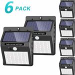 Solar Lights Outdoor [42 LED/3 Working Mode], SEZAC Solar Security Lights Solar Motion Sensor Lights Wireless IP 65 Waterproof Outdoor Lights for Garden Fence Patio Garage (6 Pack)