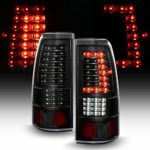 ACANII – For Black 2003-2006 Chevy Silverado 1500 2500 3500 C-Strip Full LED Tail Lights Lamp
