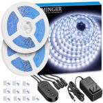 LED Strip Lights, Minger Dimmable LED Tape Lights for Vanity Makeup Dressing Table, 6000K Light Strips for Home, Kitchen, Party, Xmas and Holiday, Power Adapter Included, (32.8ft)