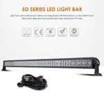 Auxbeam LED Light Bar 52 Inch 300W Off-Road Driving Lights Spot Flood Combo Led Work Light 5D Lens with Wiring Harness for Car JEEP Truck Pickup SUV UTV