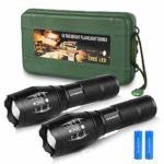 Tactical Flashlight with Rechargeable Battery,Charger,Flashlight Holster,Zoomable Handheld LED Flashlight with High Lumen,5 Modes,Waterproof Flashlight for Camping Hiking Biking Outdoor Activity