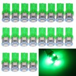 EverBright 20-Pack Green T10 194 168 2825 W5W 5050 5-SMD LED Bulb for Car Replacement Interior Lights Wedge Dome, Trunk, Dashboard Bulb License Plate Light Lamp DC 12V