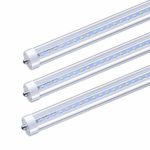 CNSUNWAY LIGHTING 8FT LED Tube Lights, 96″ Single Pin T8 LED Bulbs, 45 Watts, 4800Lumens, Clean Cover, 6000K Cool White, Replace T8 T10 T12 Fluorescent Bulbs (25 Pieces)