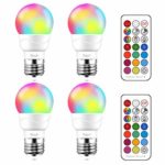 Color Changing Light Bulb, RGB LED Light Bulbs with Remote Control, Dimmable 3W E26 Screw Base Bulbs, Decorative Lights, Mood Light -Timing- Dual Memory,12 Color Choices, Great for Home, Stage, Party