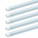 JESLED T8/T10/T12 4FT LED Bulbs – 24W Dual Row V Shaped LED Light Bulb, 6000K Cool White, Replacement Fluorescent Bulbs (40-65W Equivalent), Clear Cover, Ballast Bypass(25-Pack)