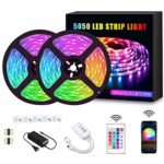 LED Strip Lights, AUSPICE Color Changing RGB 32.8ft Flexible LED Rope Light, IP65 Waterproof 300 LEDs 4 Modes with IR Remote Controller and APP Control, 12V Power Supply for Home Decoration, Parties