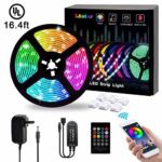 LED Strip Lights,L8star 5M/16.4ft Flexible Strip Light SMD 5050 RGB with Bluetooth Controller Changing Tape Lights kit with LED Sync to Music for TV,Bedroom,Kitchen Under Counter, Under Bed Lighting