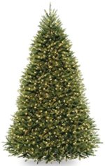 National Tree 9 Foot Dunhill Fir Tree with 900 Dual LED Lights and 9 Function Footswitch, Hinged (DUH-300D-90)