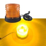 16 LED Waterproof Led Strobe Light, Emergency Flashing Warning Beacon for Truck Vehicle with 12v / 24V Cigarette Lighter Plug and Magnetic Base (Amber/Yellow)