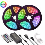 LED Strip Lights,FASHURN Waterproof 10m(2x5m,32.8ft) LED Light Strip SMD 5050 300 LEDs,RGB Color Changing,44 Keys IR Remote Controller for Home,Kitchen,Party,Christams,DC 12V 5A