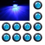 Purishion 10x 3/4″” Round LED Clearence Light Front Rear Side Marker Indicators Light for Truck Car Bus Trailer Van Caravan Boat, Taillight Brake Stop Lamp (12V, Blue)