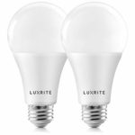 Luxrite A21 LED Bulbs 150 Watt Equivalent, 2550 Lumens, 5000K Bright White, Enclosed Fixture Rated, Dimmable Standard LED Bulb 22W, Energy Star, E26 Medium Base – Indoor and Outdoor (2 Pack)
