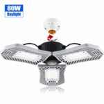 Garage Lighting 80W,Led Garage Lights 8000lm,E26 Garage Light,Deformable LED Shop Lights for Garage, Warehouse, Corridor, Stadium, etc, (Daylight, 80W Standard)