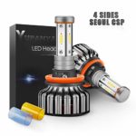 H11(H8 H9) LED Headlight Bulbs Fog Lamp-24xCSP Chip 100W 12,000LM-3000K/6000K/8000K YUFANYA Genius 4 Sides -For Low Beam Fog Lights Replacement（Ultra Version)