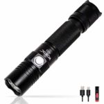 WOWTAC A1S Rechargeable LED Flashlight, Pocket-Sized IPX-7 Waterproof Handheld Flashlight(3400mAh 18650 Battery Included) with 6 Modes SOS and Strobe for Outdoor Security-NW