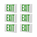 AKT LIGHTING Exit Emergency Combo Light with Backup-Battery, UL Certified LED Exit Emergency Sign Light for School, Hospital, Hallways, Corridors, Stairways (Green, 6 Pack)