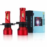 Alla Lighting Mini FL-BH 12500 Lumens Newest H4 9003 LED Headlight Bulbs Dual Hi/Low Beam High Power 90W Xtreme Super Bright 6000K Xenon White Conversion Kits HB2 Replacement for Cars, Motorcycles