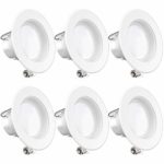 Sunco Lighting 6 Pack 4 Inch LED Recessed Downlight, Baffle Trim, Dimmable, 11W=40W, 2700K Soft White, 660 LM, Damp Rated, Simple Retrofit Installation – UL + Energy Star