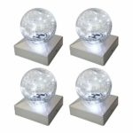 Solar Post Fence Cap Lights – SunnyPark Solar Deck Post Lights 4 x 4 Outdoor for Garden, Patio (Cool White, 4 Pack)